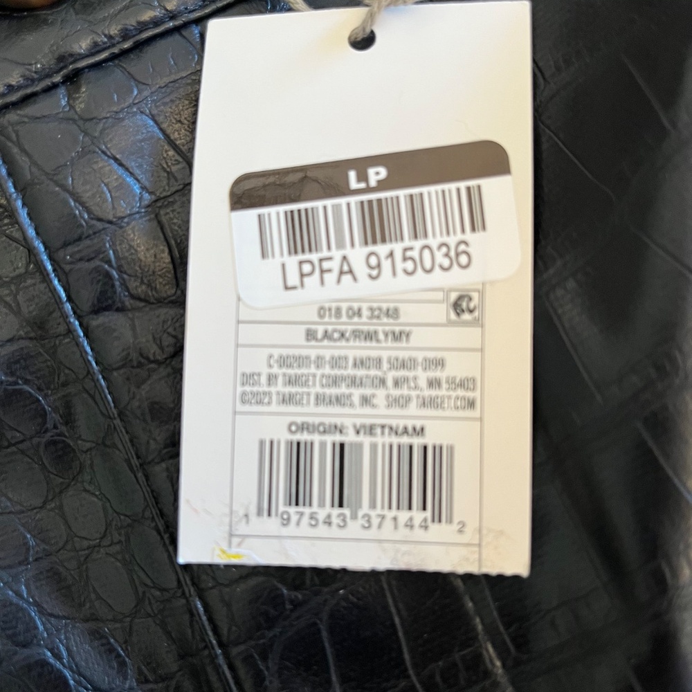 A new day faux leather pants, black, sz 14, high rise, straight leg - Picture 4 of 5